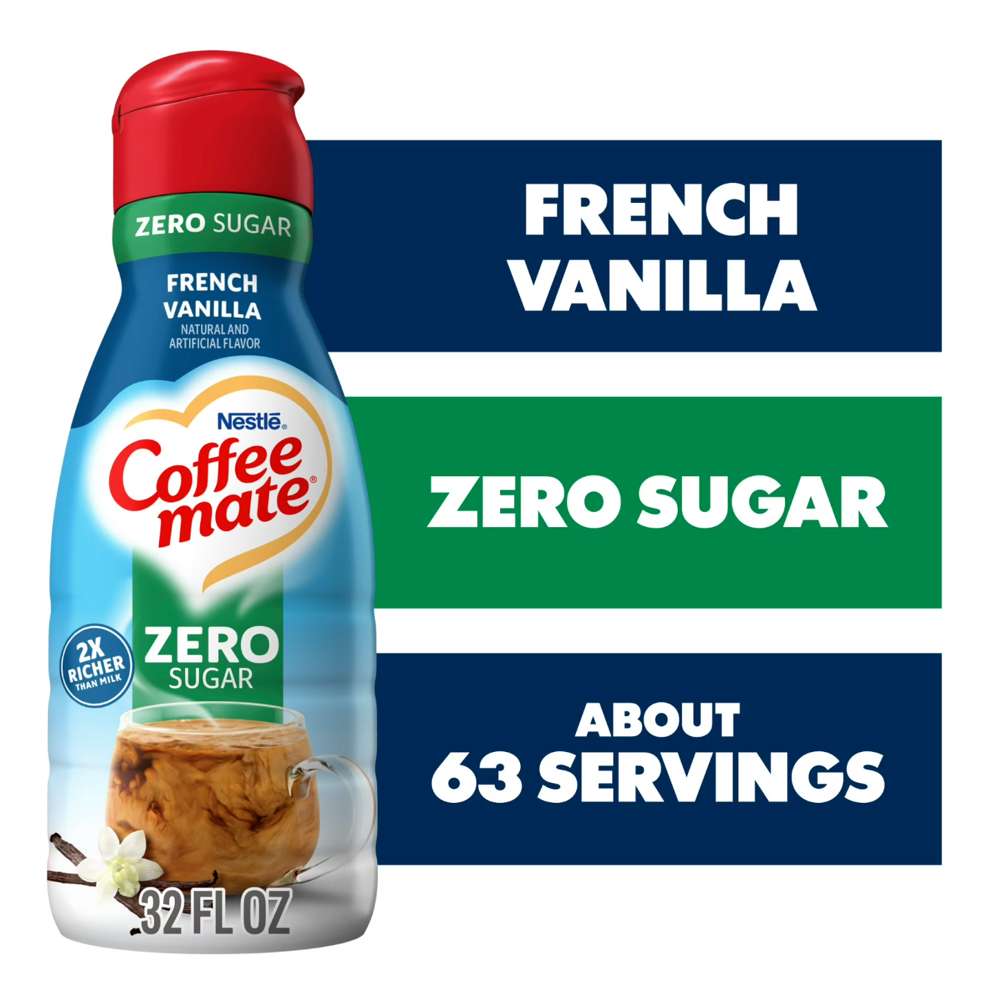 4 Pack Coffee mate French Vanilla Coffee Creamer Sugar Free
