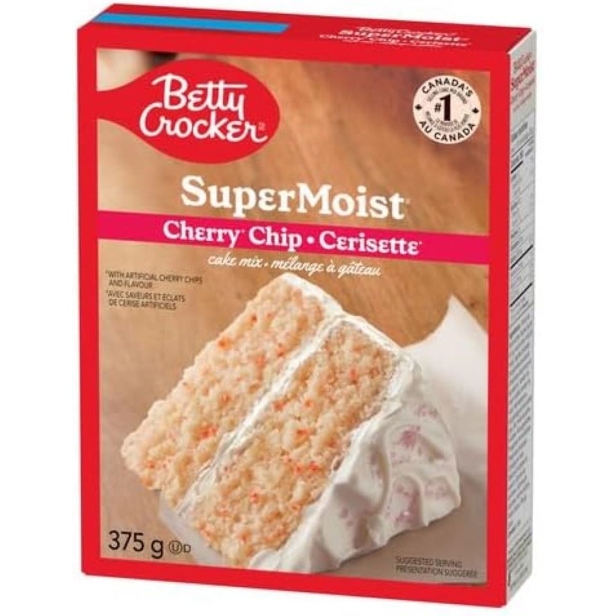 Rosy Brown Betty Crocker Super Moist Cherry Chip Cake Mix (Canada) 375g