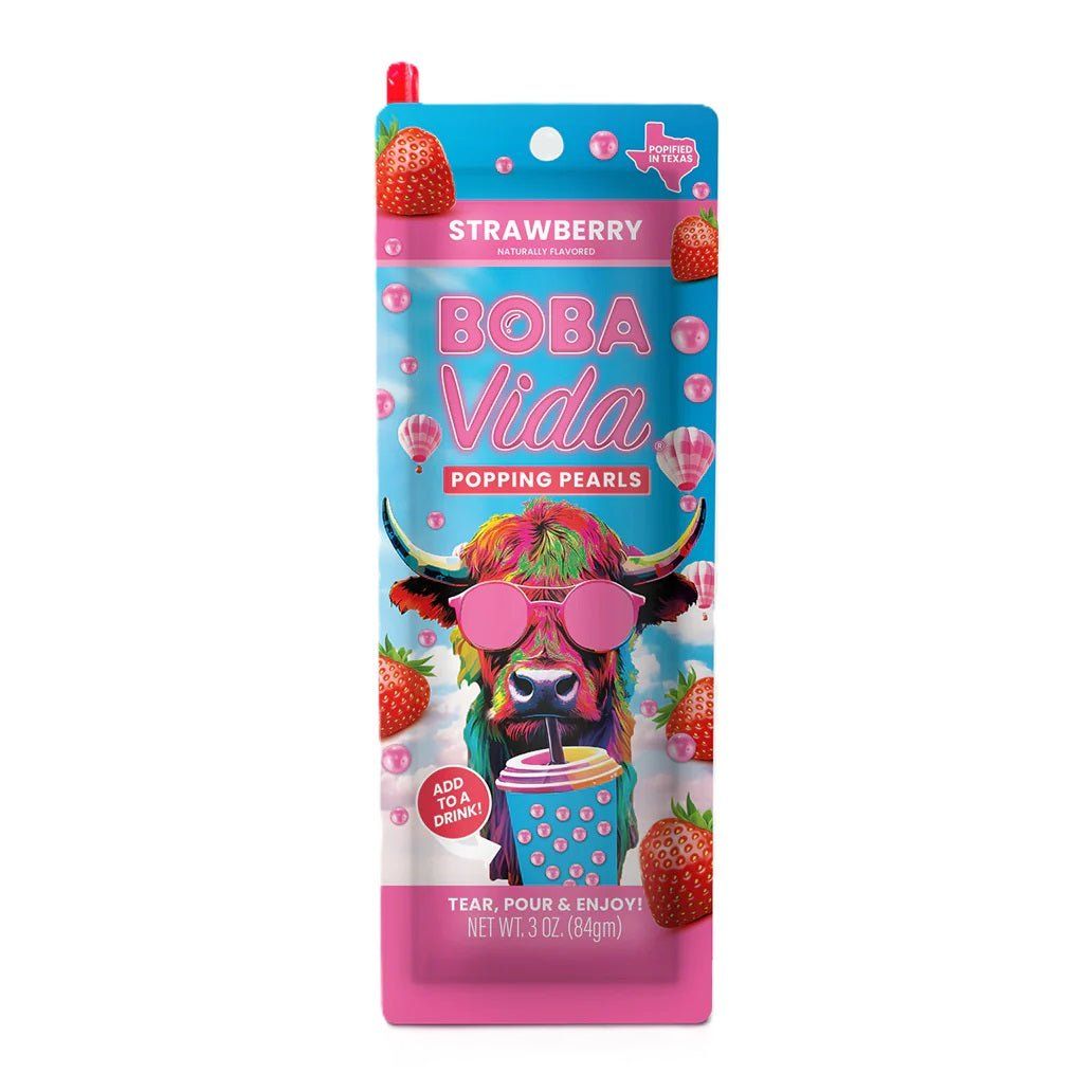 Pale Violet Red Boba Vida Popping Pearls Summer Strawberry 84g