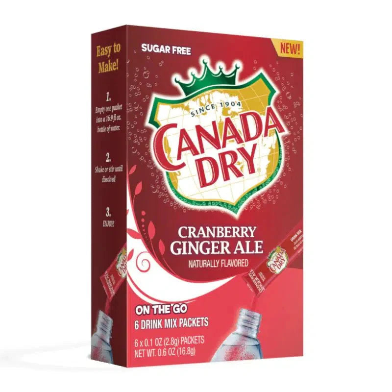 Canada Dry Singles To Go Cranberry Ginger Ale 6 Pack 16.8g