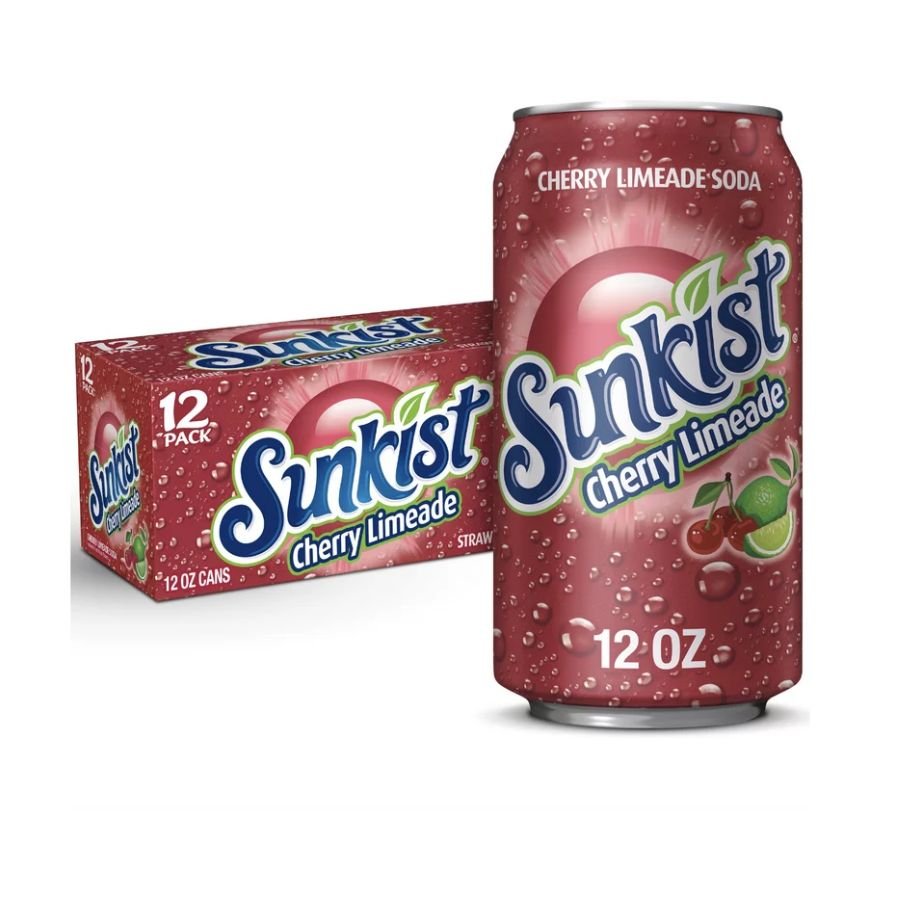 Case of Sunkist Cherry Limeade Soda 355ml