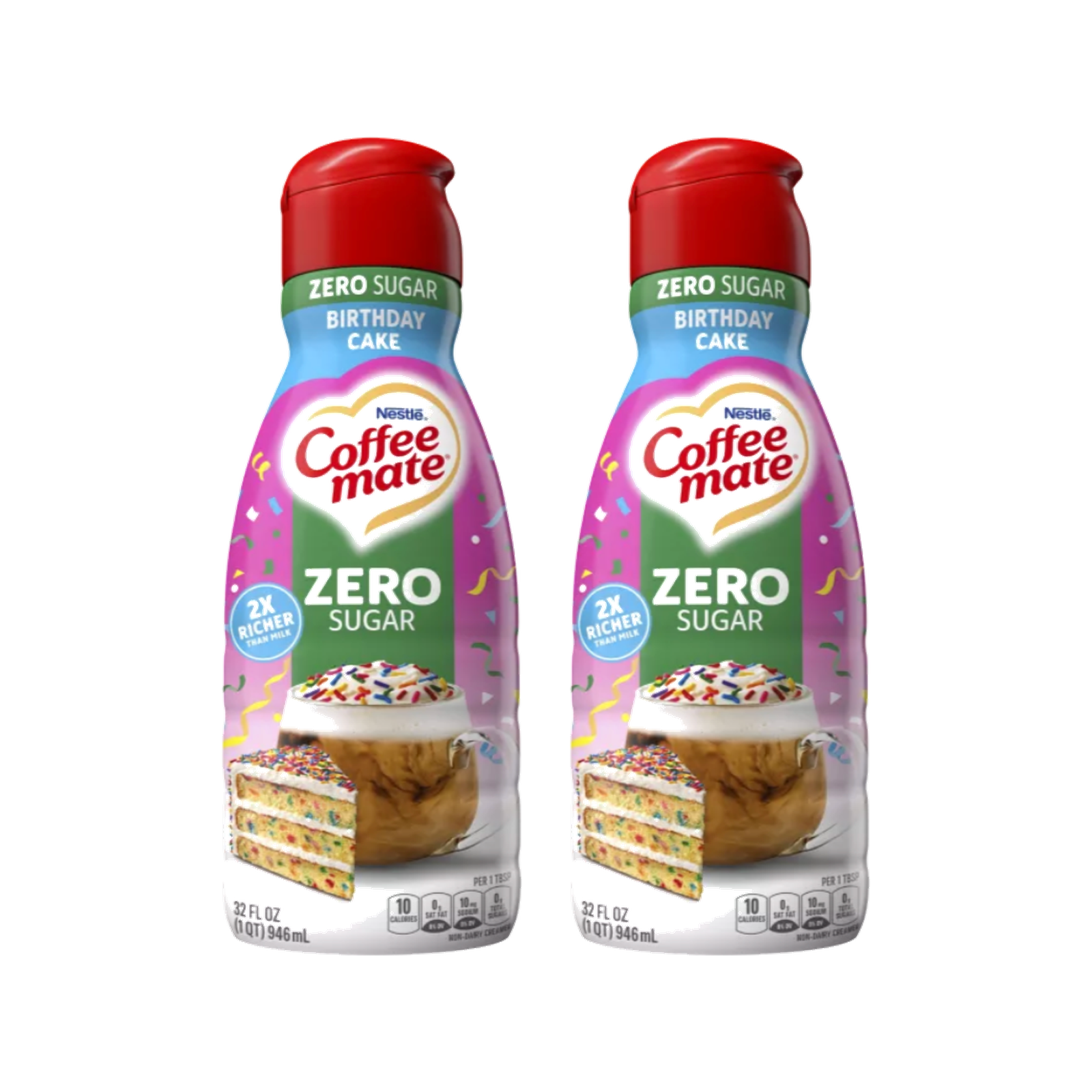 Twin Pack Coffee Mate Birthday Cake Liquid Creamer