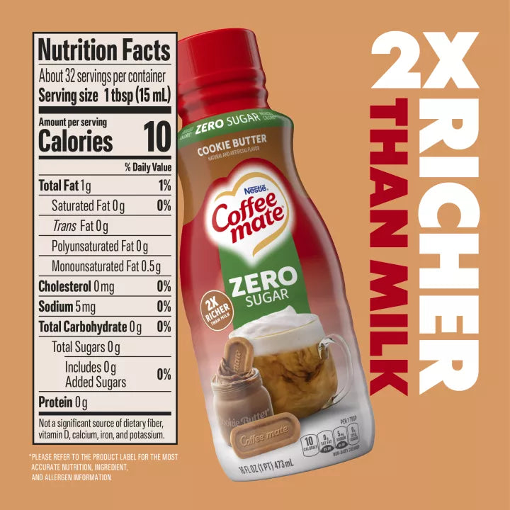 Coffee Mate Cookie Butter Creamer – Sugar Free 473ml Bottle