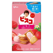 Glico Bisuko Strawberry Sandwich Biscuits 60g
