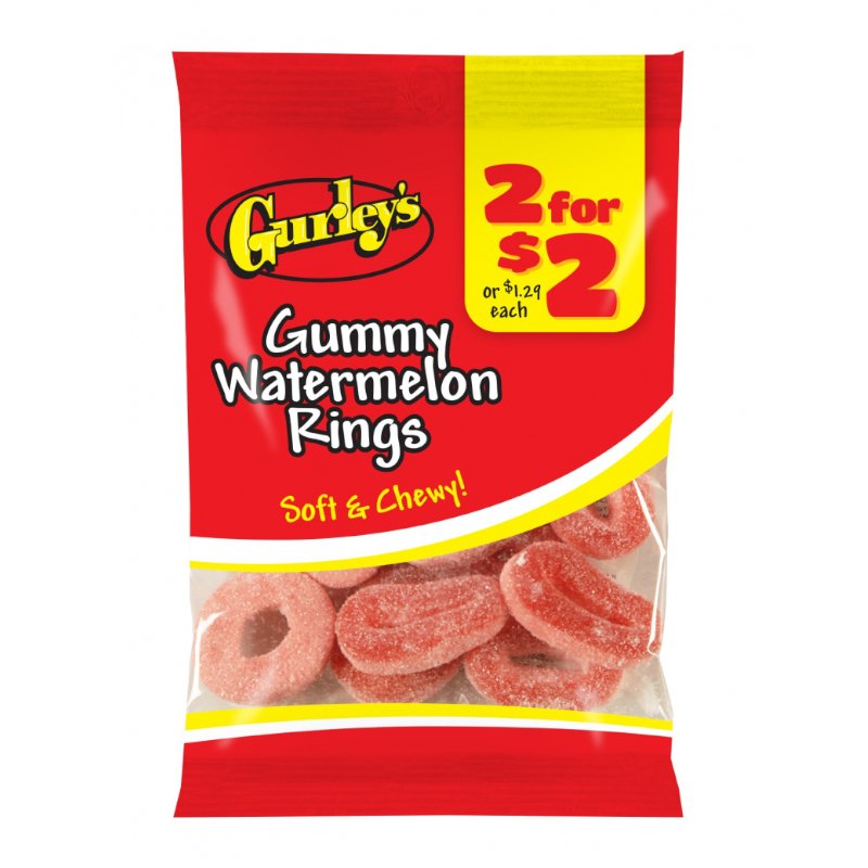 Gurley's Gummy Watermelon Rings 78g