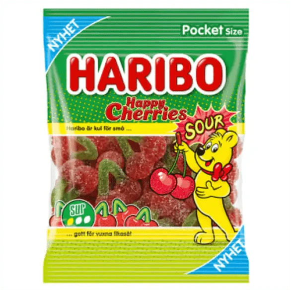 Haribo Happy Cherry Sour (Sweden) 75g