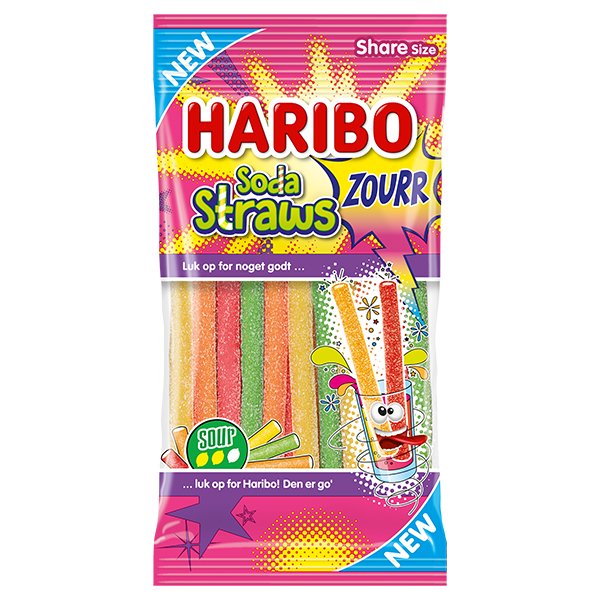 Haribo Soda Straws Sour (Sweden) 90g
