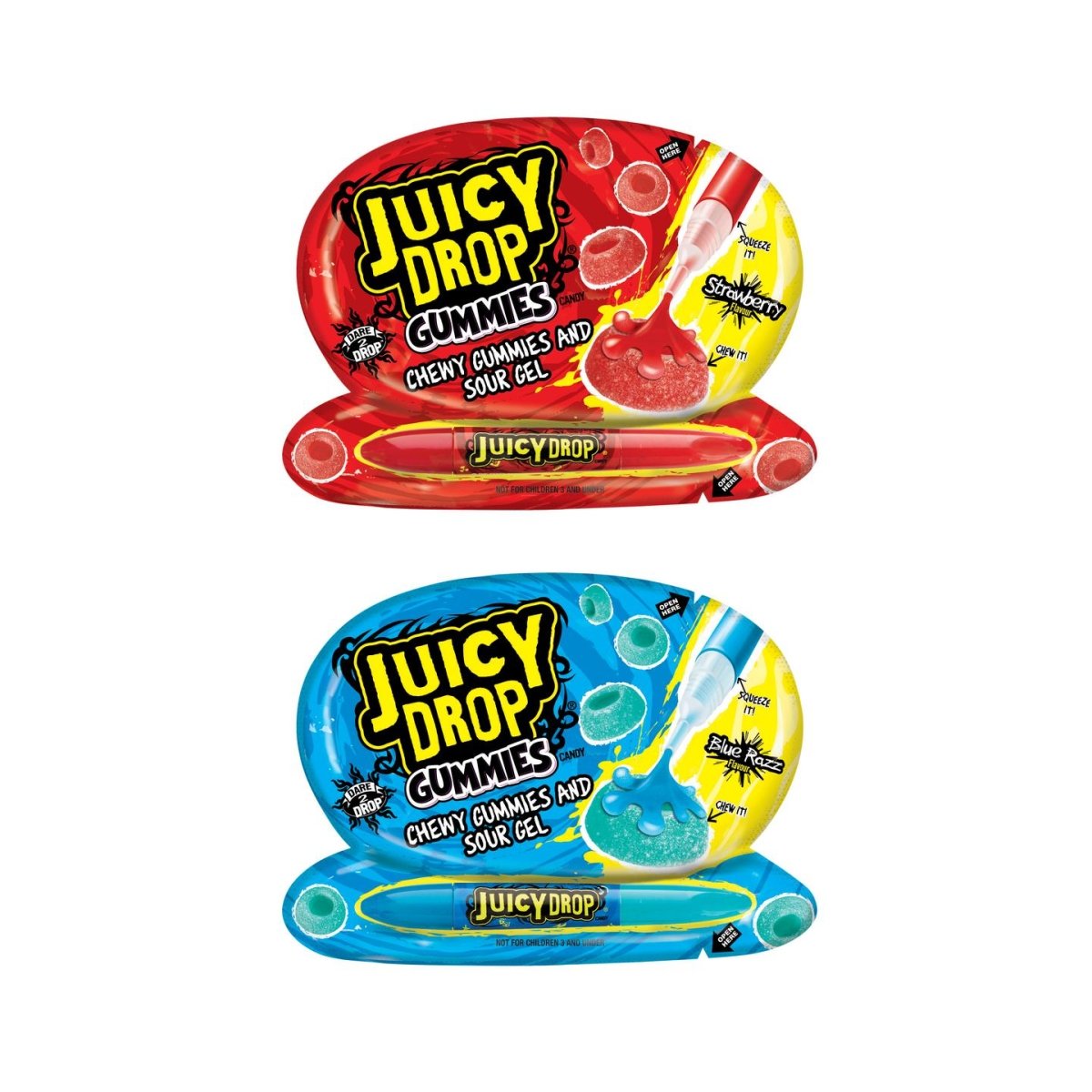 Juicy Drop Juicy Drop Gummies, zähe Gummies und saures Gel, 57 g