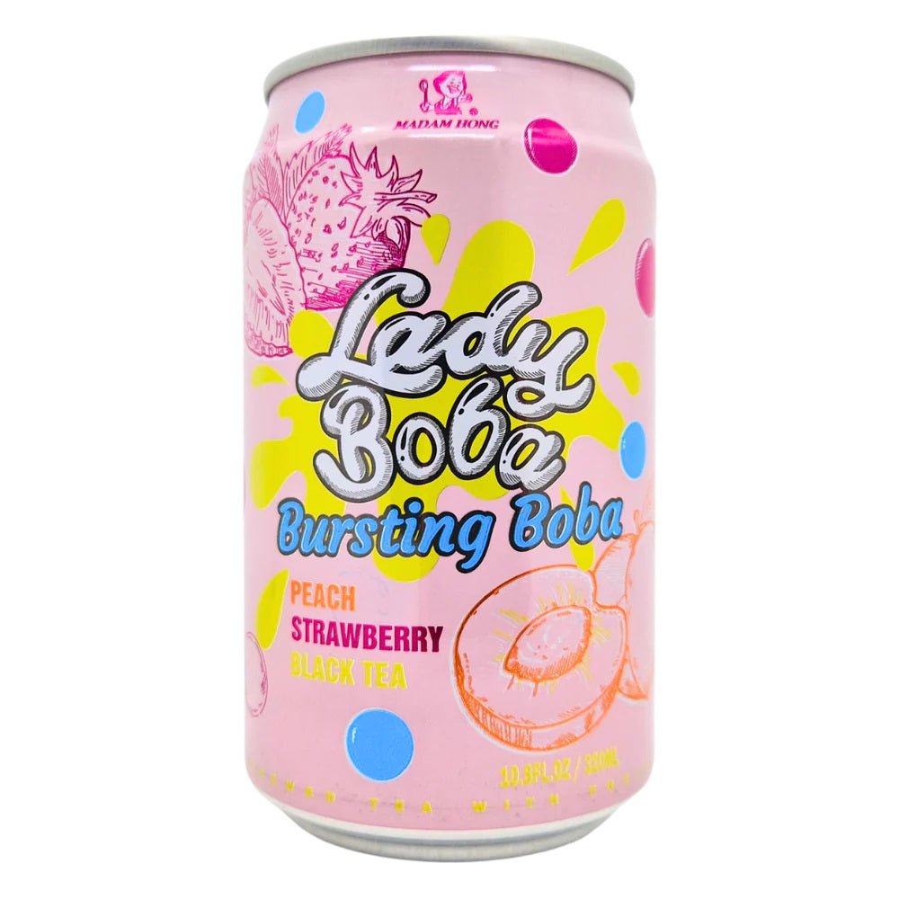 Lady Boba Pfirsich- und Erdbeer-Bubble-Tea 320 ml