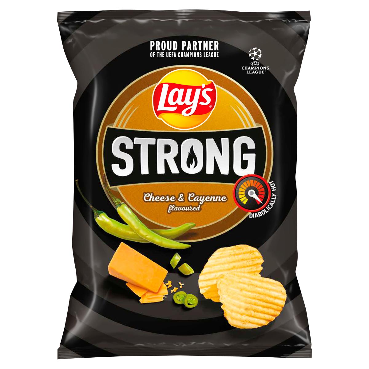 Lay's Strong Cheese and Cayenne 120g  Best Before  28th JULY 2024