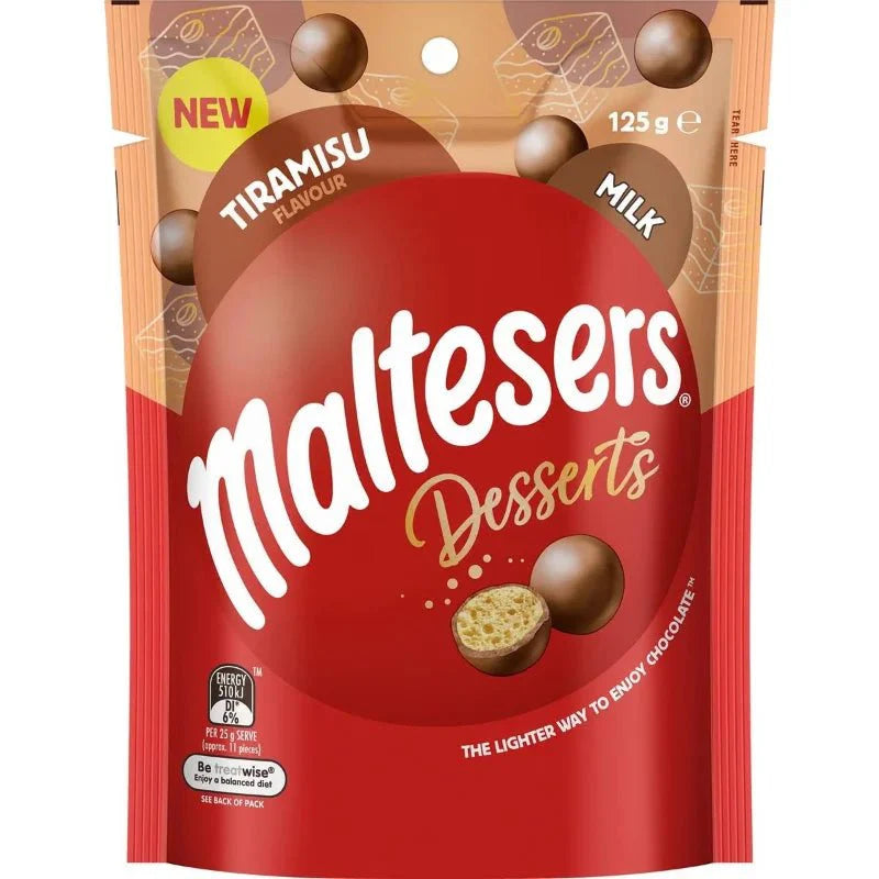 Maltesers Desserts Tiramisu (Australie) 125 g À consommer de préférence avant juillet 2024