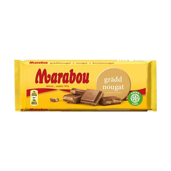 Bloc de chocolat crémeux au nougat marabout (Suède) 100 g