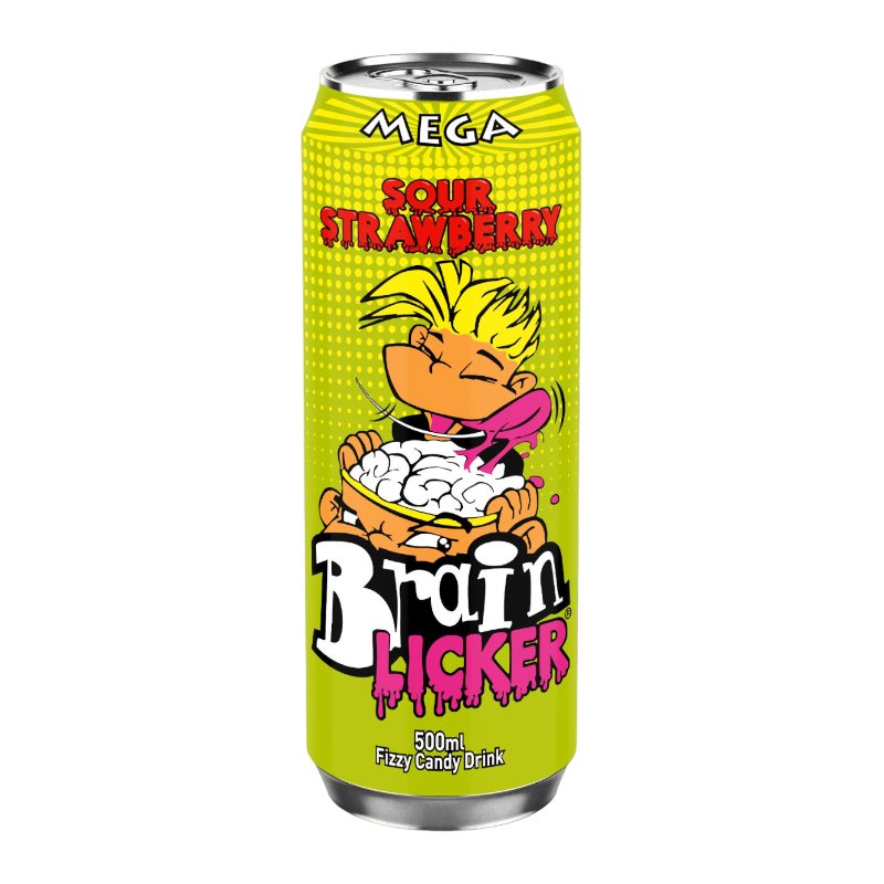 Mega Brain Licker Sour Strawberry Soda 500ml