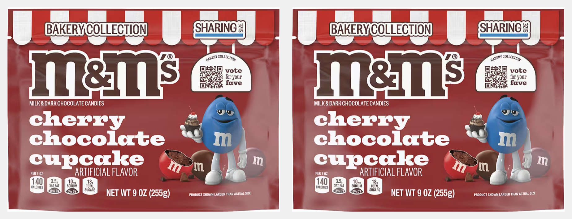 Twin Pack M&M’s Cherry Chocolate Cupcake Candy 8 oz