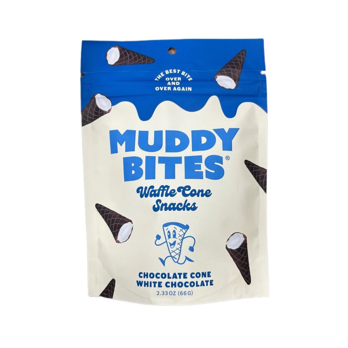 Muddy Bites Waffle Cone Snack Chocolate Cone White Chocolate 66g