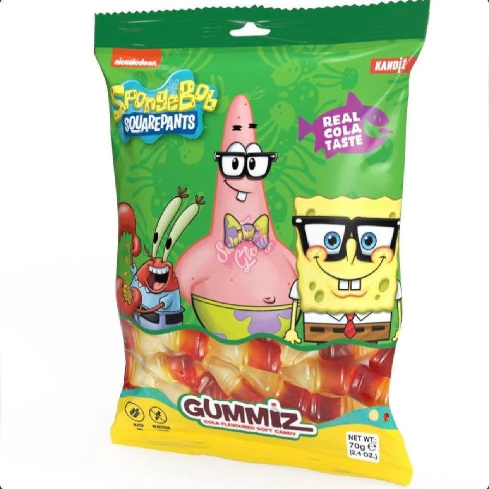 Nickelodeon Bob l'éponge Gummiz Cola Bouteilles 70 g 