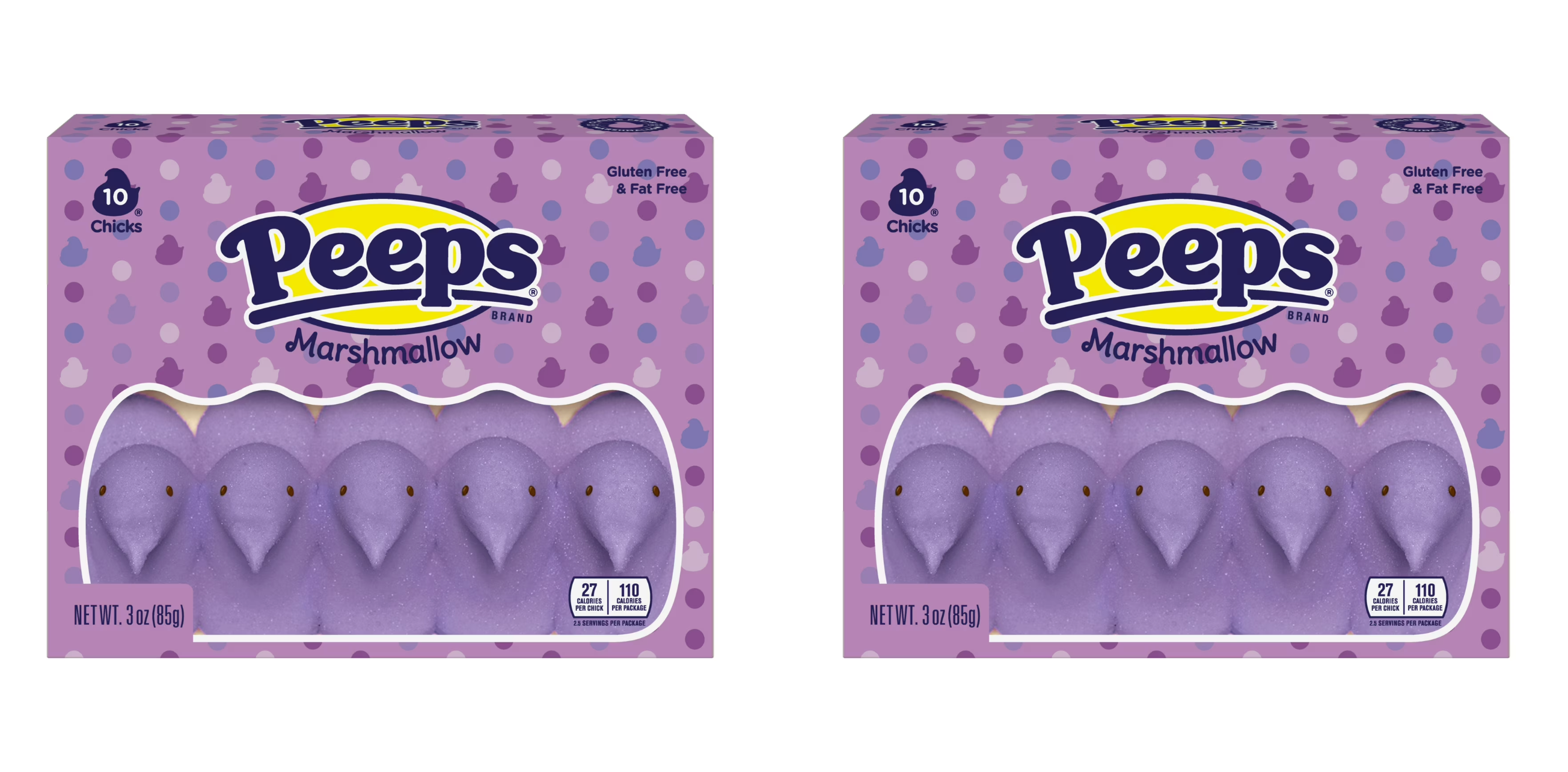 Twin Pack PEEPS Purple Marshmallow Chicks 10 Count