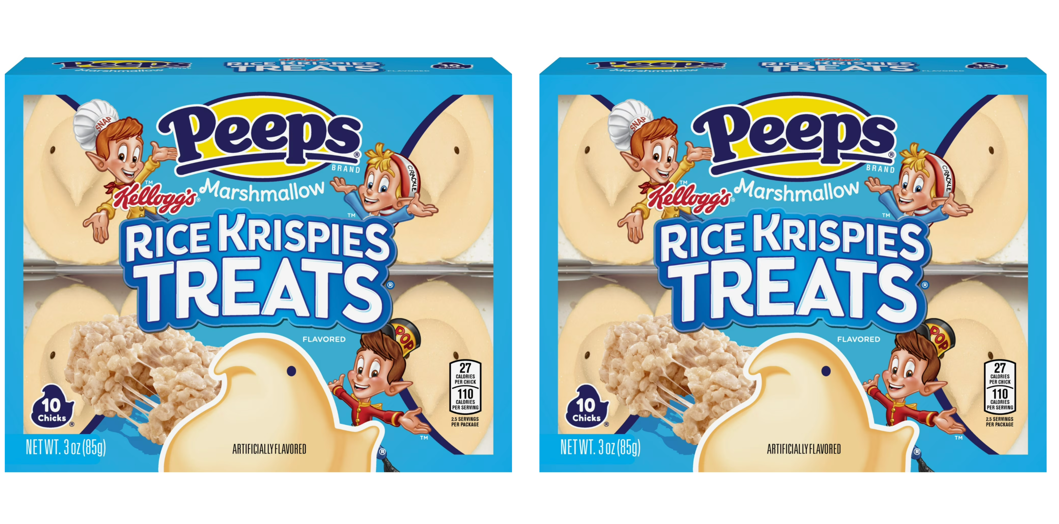 Twin Pack PEEPS Rice Krispies Treats Marshmallow Chicks 10 Count