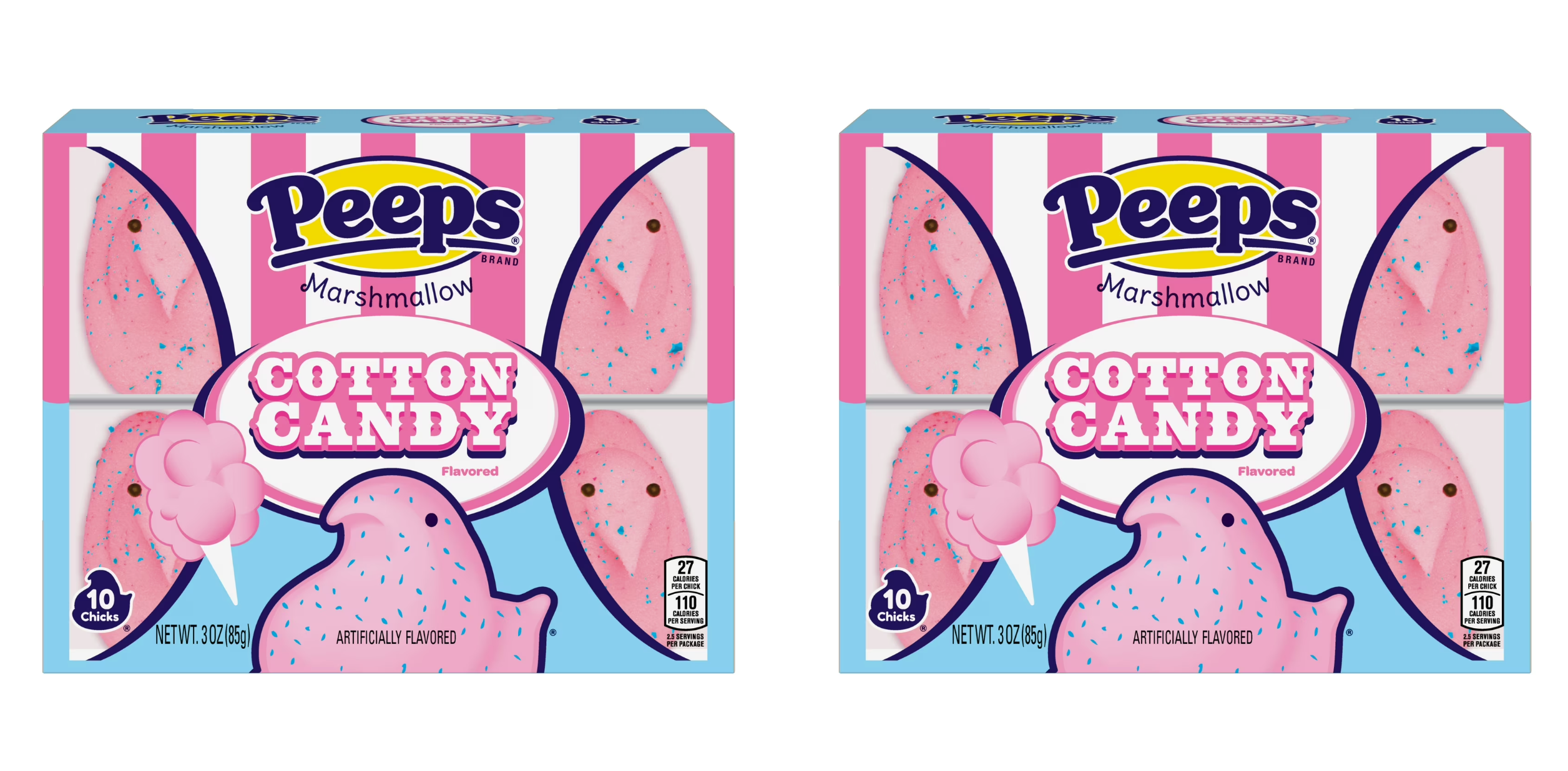 Twin Pack PEEPS Cotton Candy Marshmallow Chicks 10 Count