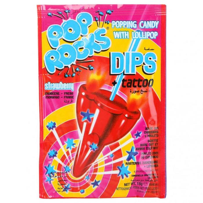Pop Rocks Dips + Tattoo Fraise 18 g