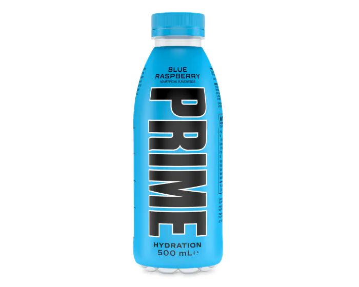 Prime Hydration Blue Raspberry KSI and Logan Paul