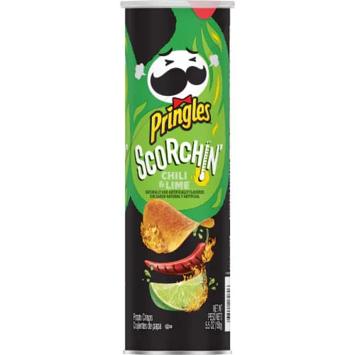 Pringles Scorchin' Chillli et Citron Vert 158 ​​g (emballage endommagé)
