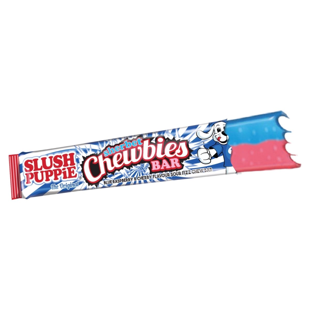 Slush Puppie Chewbies-Riegel mit Blauer Himbeere und Kirsche, 25 g