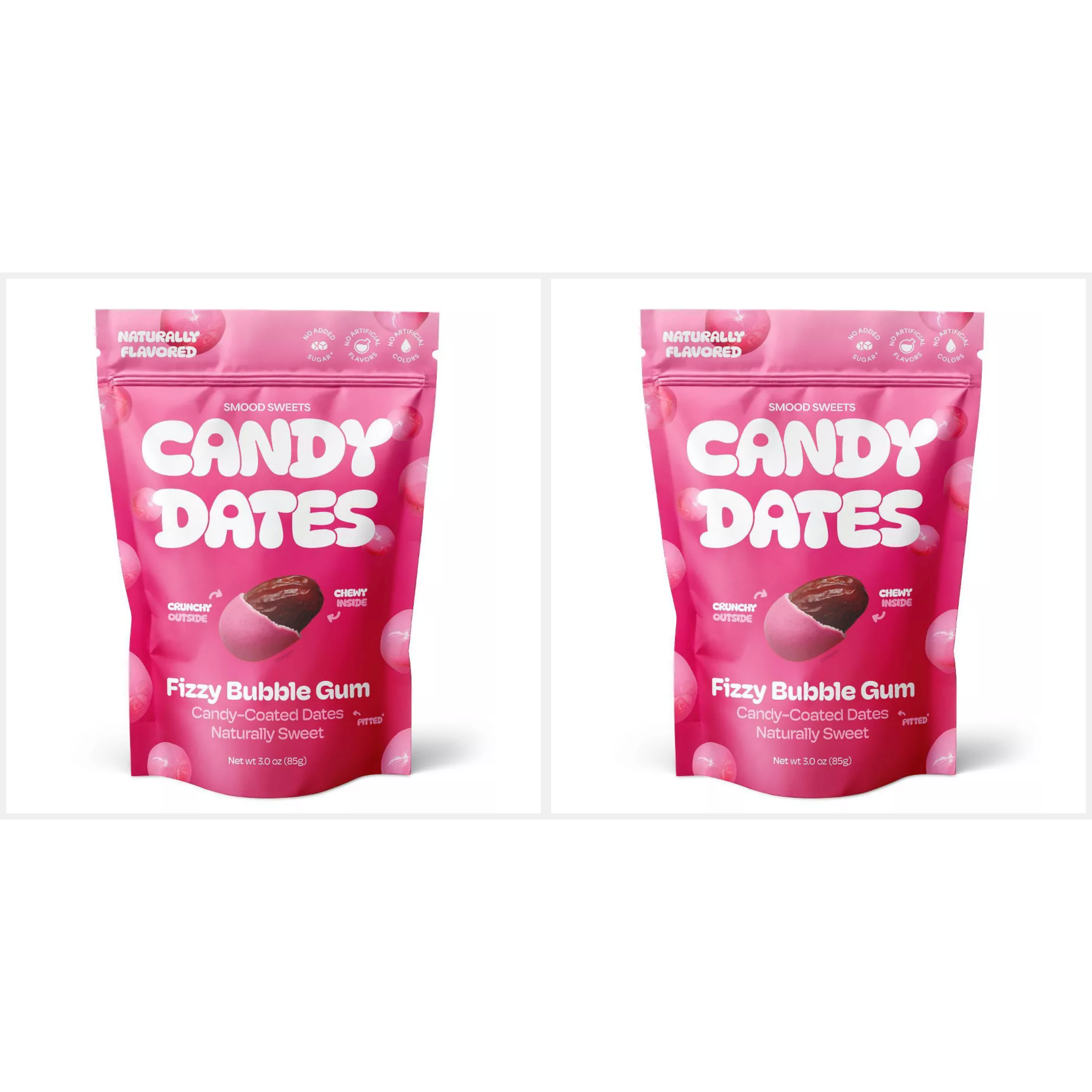 Twin Pack Smood Sweets Fizzy Bubble Gum Dates 100 g