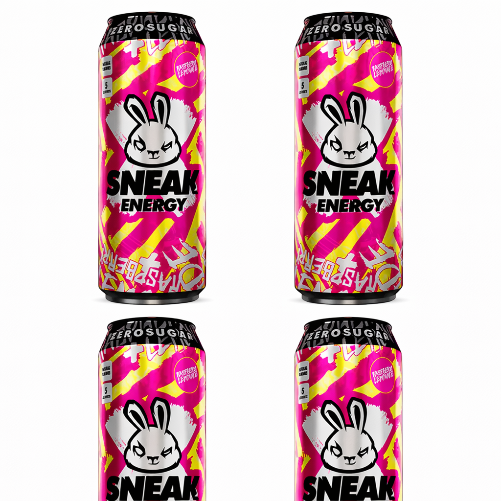 White Smoke 4 Pack Sneak Energy Raspberry and Lemonade 500 ml
