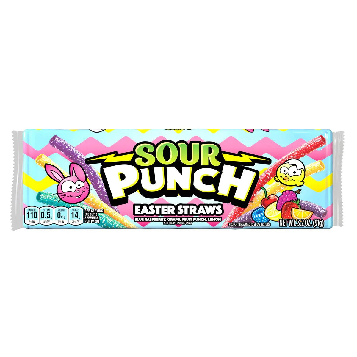 Sour Punch Oster-Strohhalme 91 g