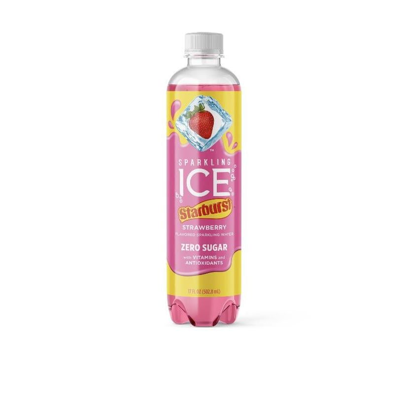 White Smoke Sparkling Ice® Starburst™ Strawberry Flavored Sparkling Water 503ml