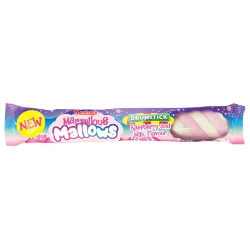 Swizzels Marvellous Mallows, Himbeer- und Milchkeulengeschmack, Marshmallow, 18 g