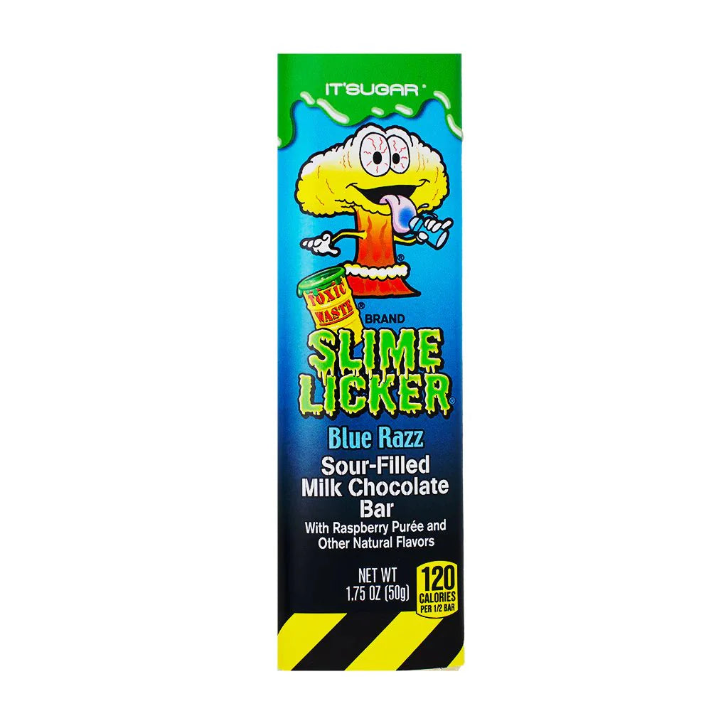 Toxic Waste Slime Licker Blue Razz Sour-Filled Chocolate Bar 50g