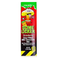 Barre de chocolat fourrée à la fraise et à l'acide Toxic Waste Slime Licker 50 g