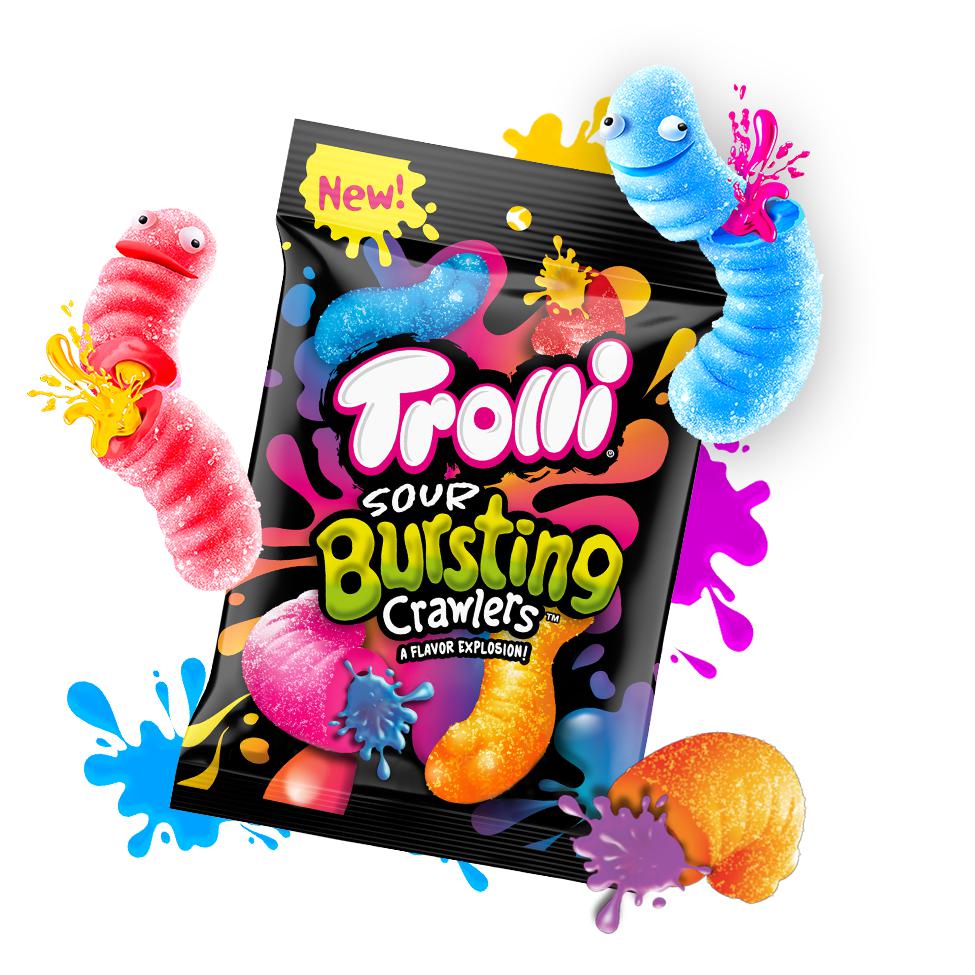 Trolli Sour Bursting Crawlers 85 g À consommer de préférence avant juillet/septembre 2024 