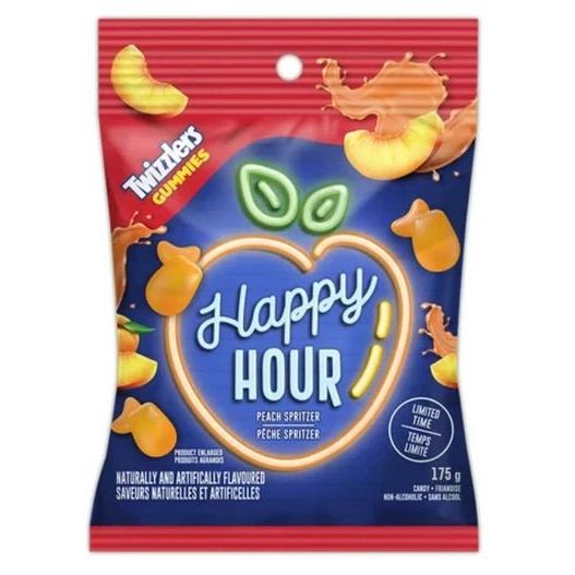 White Smoke TWIZZLERS Peach Spritzer Flavoured Candies, Happy Hour (Canada) 175g