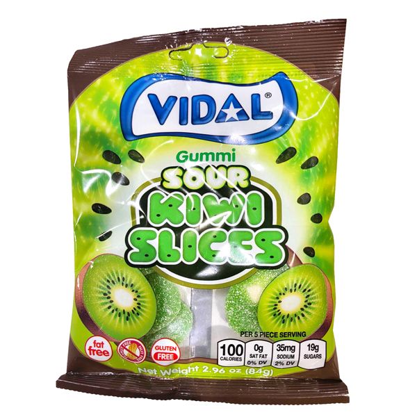 Vidal Kiwi Slices Sour Gummies (USA) 100g