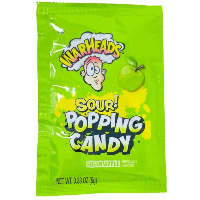 Warhead Sour Popping Candy Green Apple 9g