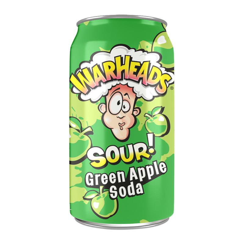 Soda à la pomme verte acidulée Warheads 355 ml